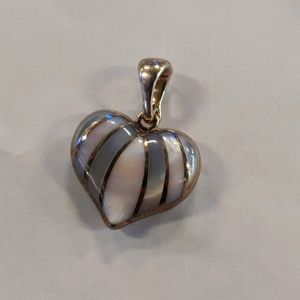Sterling Silver Mother of Pearl Heart Pendant
